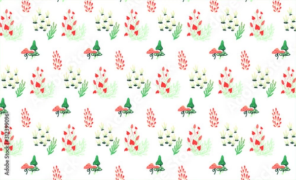 Obraz Beautiful coral pattern on a white background.