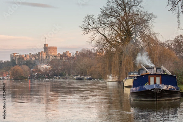 Fototapeta Windsor Castle overlooking the River Thames, England	