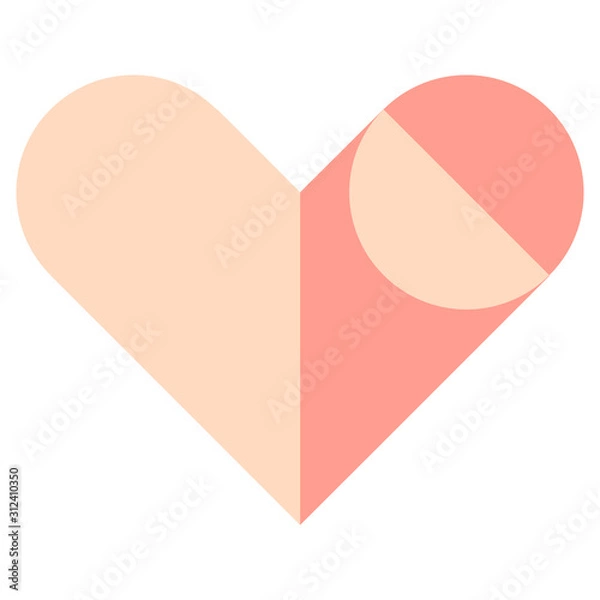 Fototapeta vector abstract heart shape in pink for logos and design