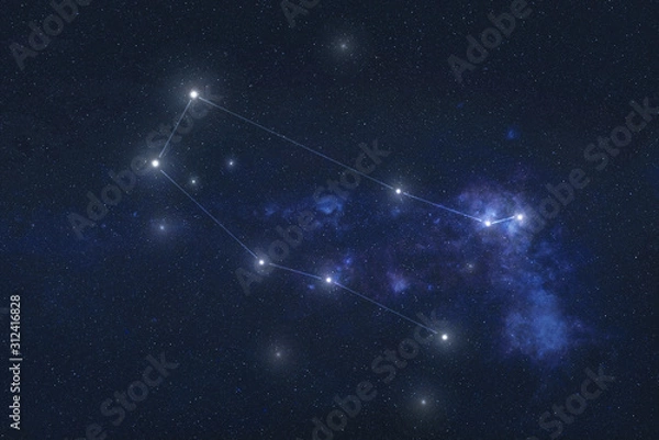 Fototapeta Gemini constellation stars in outer space. Zodiac Sign Gemini constellation lines. Elements of this image were furnished by NASA 