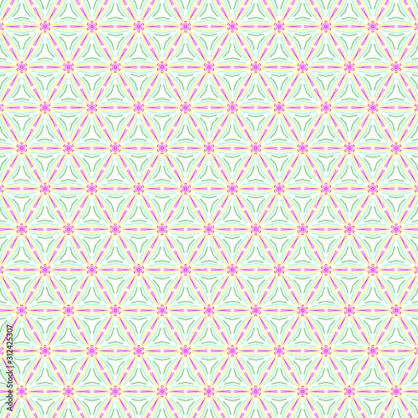 Fototapeta Abstract Geometric Lines Damask Ornament Fabric Background. Fine Stylish Textile Fabric Vector Texture. Luxury Transparent Vector Pattern.