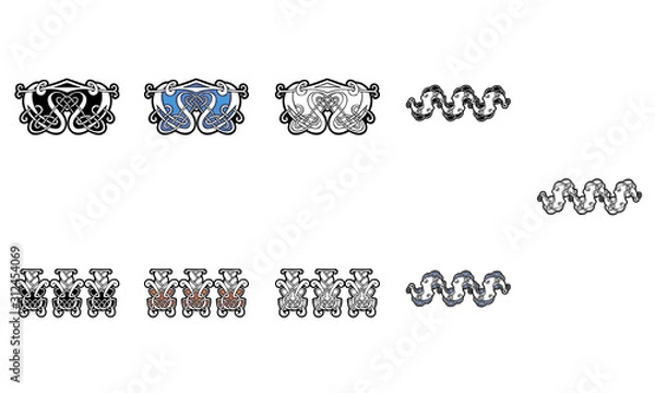 Obraz Celtic Ornament Vector Set 3012744