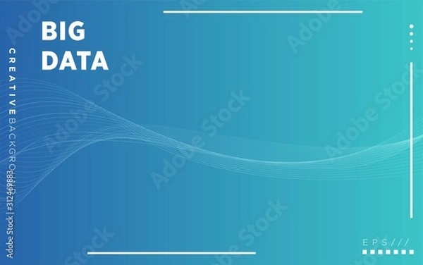 Obraz Modern  Visualization Tech Poster. Glow Digital Particles.Big Data Concept. white Tech Banner.Particle Motion.Big Data Analysis.blue Binary Number Background. blue Tech Abstract.