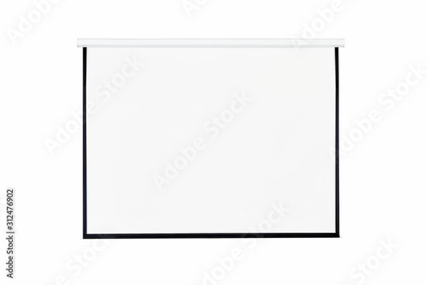 Fototapeta Hanging foldable projection screen isolated