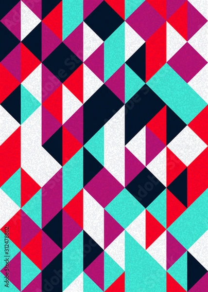 Fototapeta Pattern with random colored Diamonds Generative Art background illustration