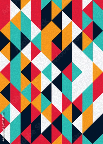 Fototapeta Pattern with random colored Diamonds Generative Art background illustration