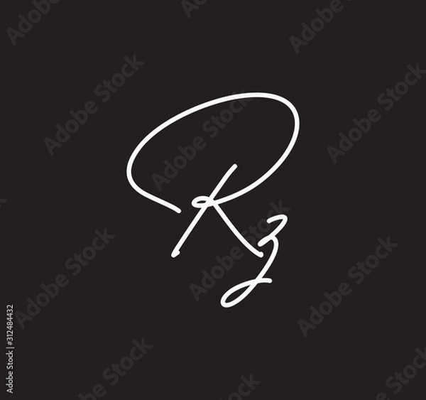 Obraz Couple Cursive Letters Initial Signature Handwriting Calligraphy