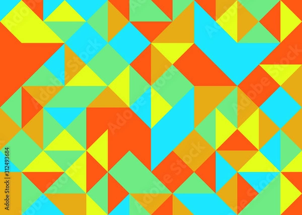 Obraz Pattern with random colored Diamonds Generative Art background illustration