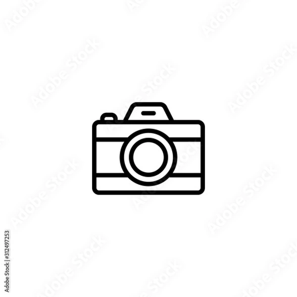 Obraz Camera icon, flat photo camera vector isolated. Modern simple snapshot photography sign. Trendy symbol for website design, web button, mobile app. Logo illustration