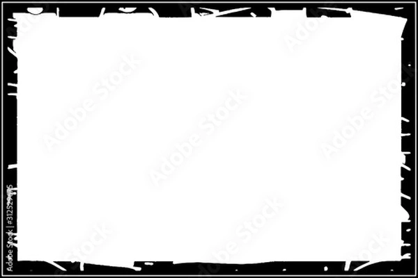 Fototapeta Frame black on white background in grunge style