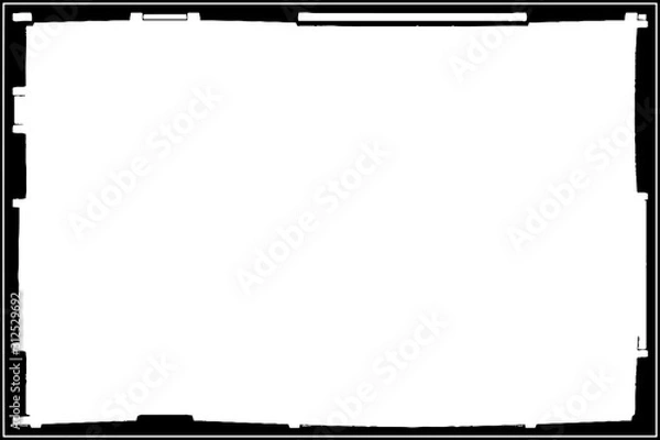 Fototapeta Frame black on white background in grunge style