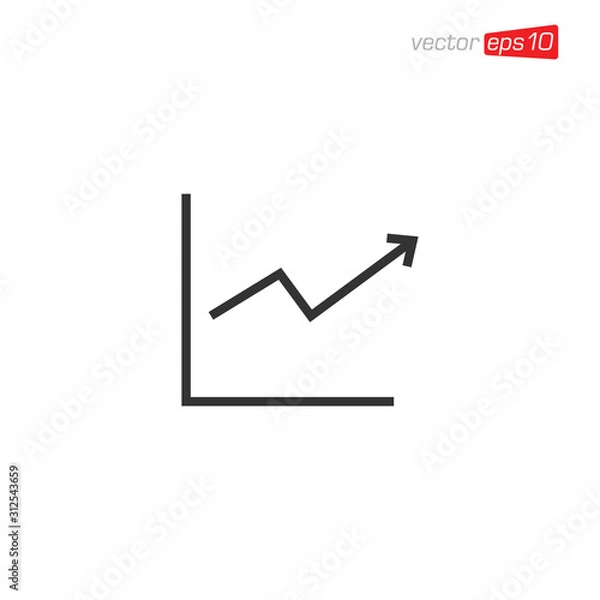 Fototapeta Growth Up Chart Icon Design Template
