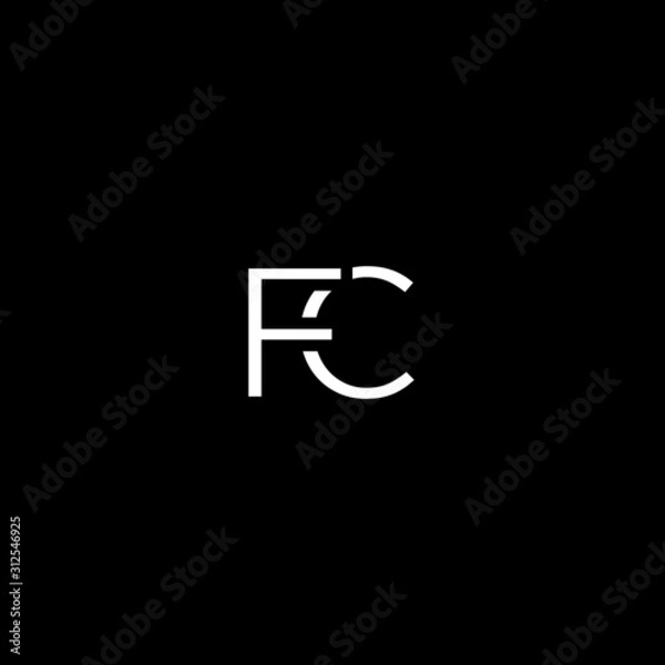 Obraz Modern trendy minimal FC initial based letter icon logo