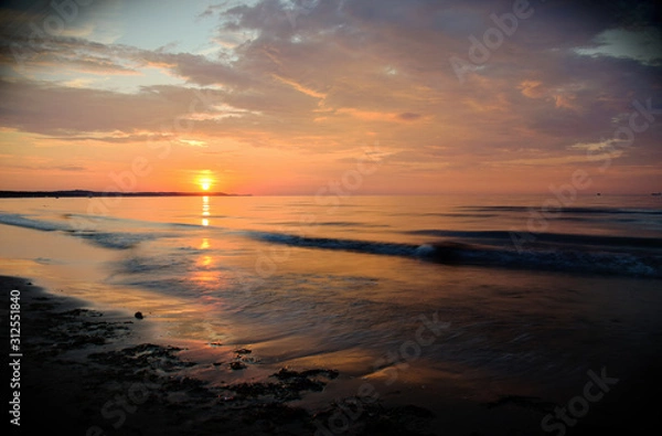 Obraz Zachód słońca na plaży w Świnoujściu