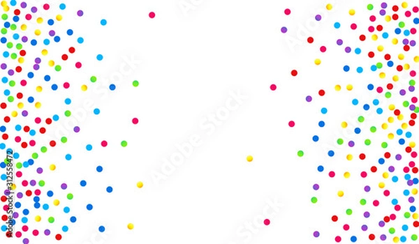Fototapeta Color Round Vector Wallpaper. Fun Shine Texture. FallingFestive Design. Color Rain Celebrate Pattern. Dot Carnaval Pattern.