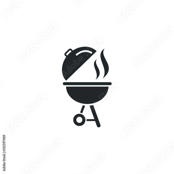 Fototapeta BBQ grill icon template color editable. Outdoor grill. barbecue Grill symbol vector sign isolated on white background illustration for graphic and web design.