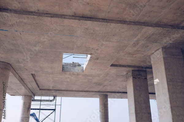Fototapeta floor slab post tension and structure.