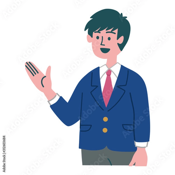 Fototapeta 学生　男の子　説明