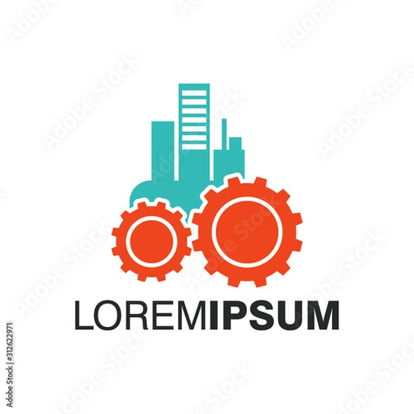 Fototapeta Industrial Logo Design Vector Template