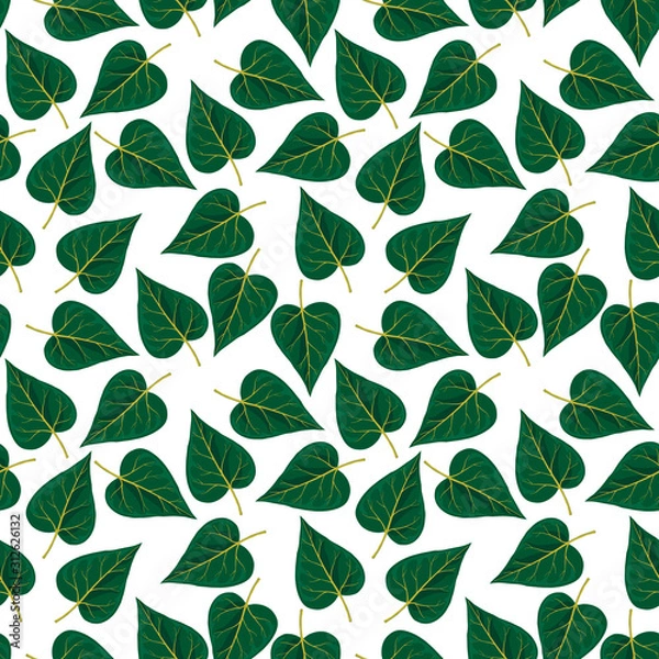 Fototapeta vector seamless pattern with drawing leaves