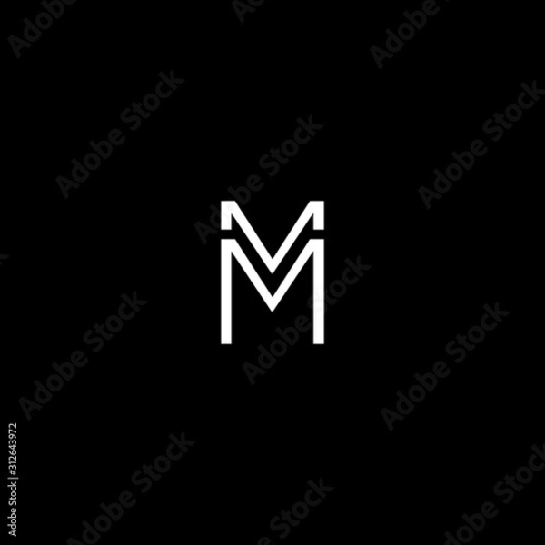Fototapeta Creative unique minimal MM initial based letter icon logo