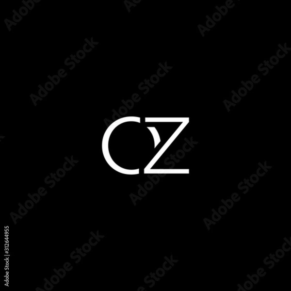 Obraz Creative unique minimal OZ initial based letter icon logo