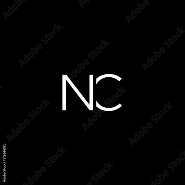 Obraz Creative unique minimal NC initial based letter icon logo