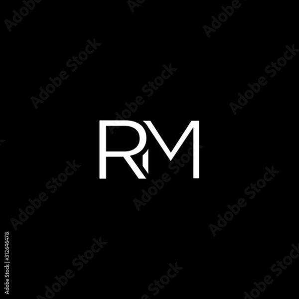 Obraz Modern unique minimal creative RM initial based letter icon logo