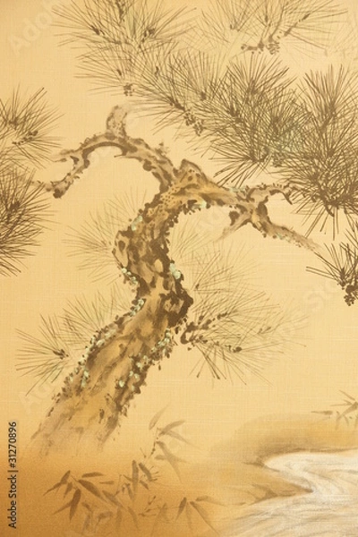 Obraz 襖　ふすま　襖絵　松