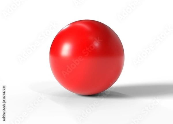 Obraz Red ball isolated on white background 3d rendering