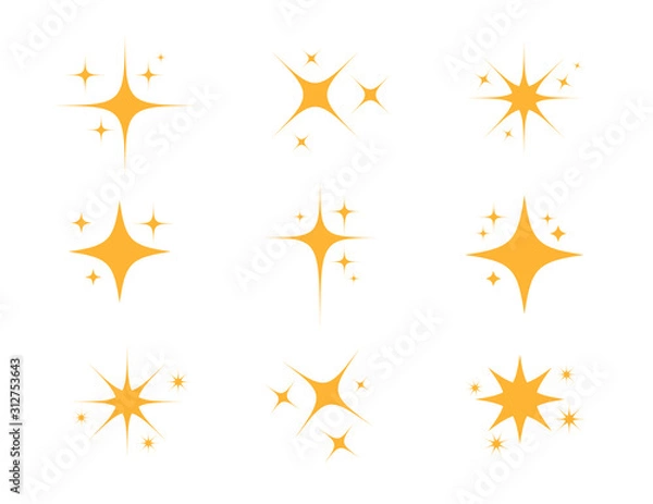 Fototapeta Sparkles Stars icon. on white background. Vector illustration