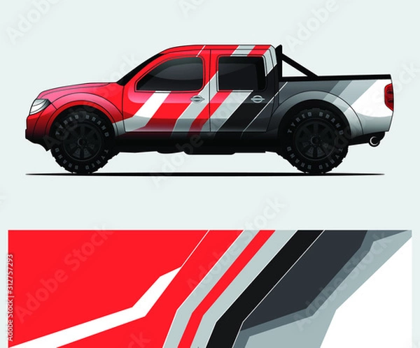 Obraz truck decal graphic wrap vector, abstract background