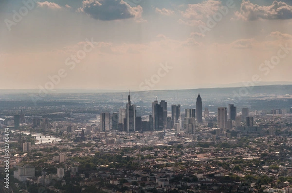 Obraz Aerial view of Skyline of Frankfurt, Germany