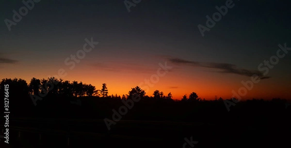 Obraz 산 근처 저녁노을