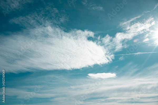 Obraz blue sky and white clouds