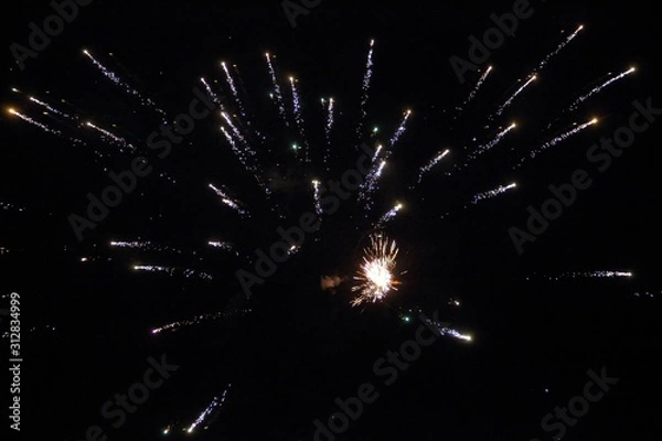 Obraz Festive fireworks against the black sky
