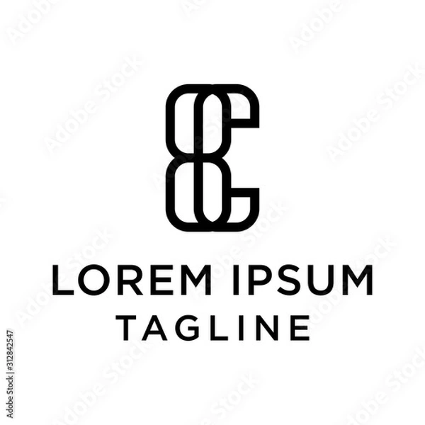 Fototapeta initial letter logo 8C, C8 logo template
