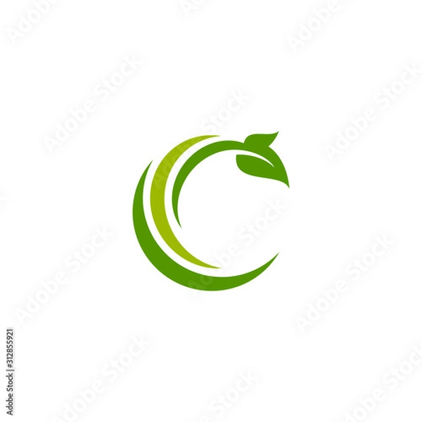 Obraz circle leaf logo design