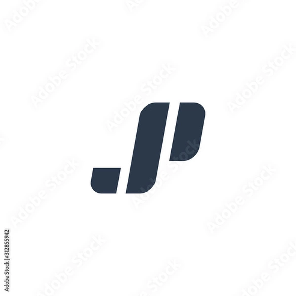 Obraz J and P letter logo design