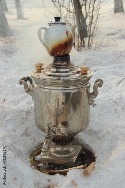 Obraz Самовар на снегу