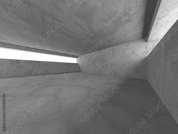 Obraz Dark concrete empty room. Modern architecture design