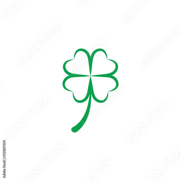 Fototapeta Green Clover Leaf icon Template Design