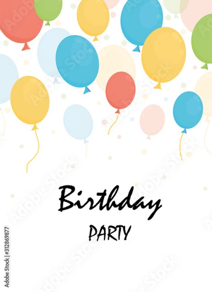 Obraz happy birthday background with balloons