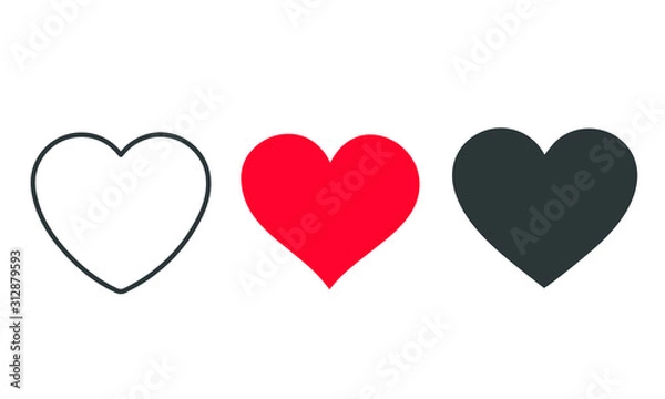 Fototapeta Collection of heart illustrations, Love symbol icon set, love symbol 
