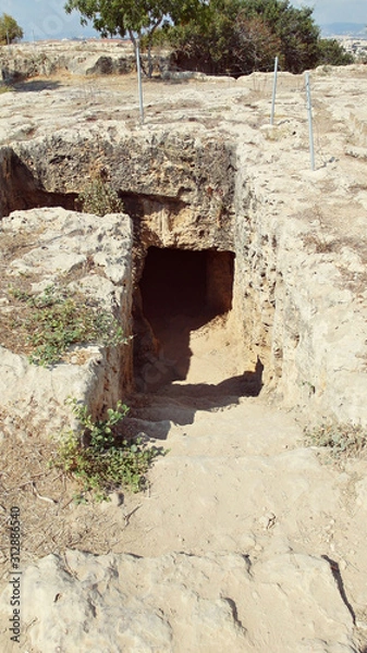 Fototapeta entrance to an ancient stone underground structure