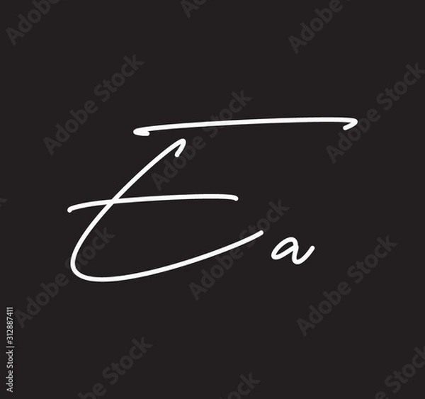 Fototapeta Couple Cursive Letters Initial Signature Handwriting Calligraphy