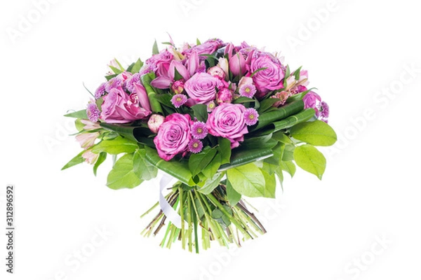 Fototapeta bouquet of flowers isolated on white