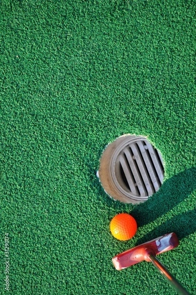 Obraz Mini golf and green background