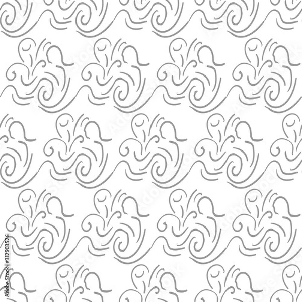 Fototapeta The vector seamless pattern. Cute abstract swirl pattern. Vector for wallpaper, child apron, fabric, textile pattern. Endless print. Background illustration vector.