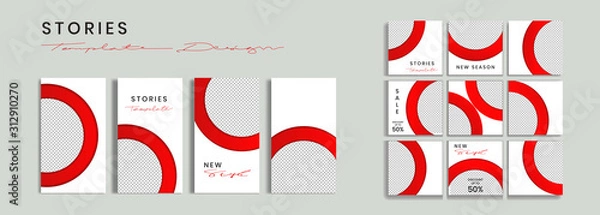 Fototapeta Editable social media post template for instagram story collections and post frame